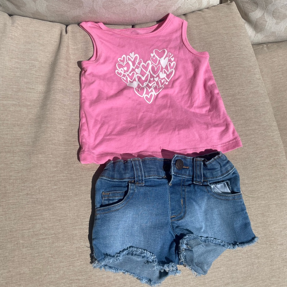 Pink Heart Kids Tank Top